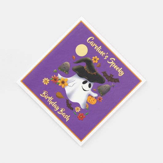 Niedlicher Hexen-Geist-Trick oder Friedhof behande Serviette (Ecke)
