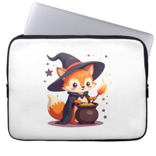 Niedlicher Hexenfox - Zauberhaftes Halloween-T-Shi Laptopschutzhülle