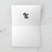 Niedlicher Hexenpinguin mit Halloween-Szene Karte (Innenseite)