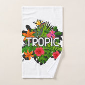 Niedlicher Hibiskus grün, rosa und weiß, modern Badhandtuch Set (Handtuch)