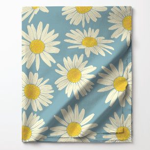 Niedlicher Himmel Blau und Weiße Flora Daisy Stoff