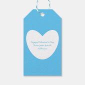 Niedlicher Himmelsblauer Hörsaal Valentinstag Geschenkanhänger (Vorderseite)