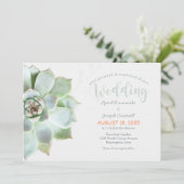 Niedlicher Hinterhof Sukkulente Kakteen Hochzeit E Einladung (Stehend Vorderseite)