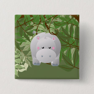 Niedlicher Hipo-Jungle-Party Button