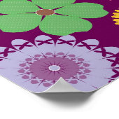 Niedlicher Hippie Elephant mit bunten Blume Poster (Ecke)