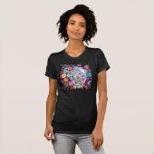Niedlicher Hippie Elephant mit bunten Blume T-Shirt (Vorne ganz)