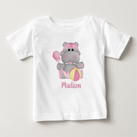 Niedlicher Hippo Baby Rattle T - Shirt (Vorderseite)