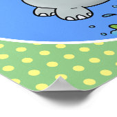 Niedlicher Hippo-Cartoon-Springer Poster (Ecke)