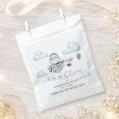 Niedlicher Hippo Fliegt Flugzeug & Wolken, erster  Geschenktütchen (Ausgeschnitten)