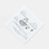 Niedlicher Hippo Fliegt Flugzeug & Wolken, erster  Serviette (Ecke)