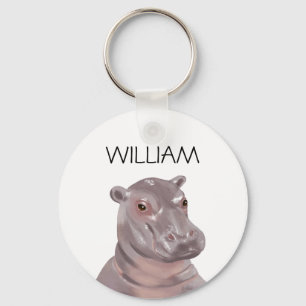 Niedlicher Hippo-Personalisierter Name Schlüsselanhänger