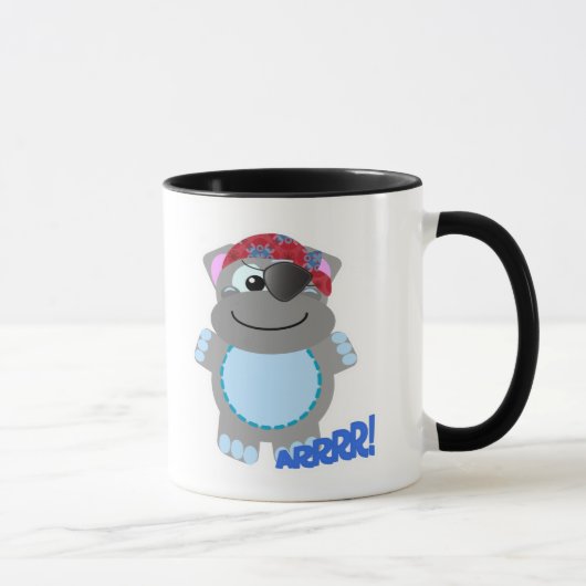 Niedlicher Hippo-Pirat Tasse (Rechts)