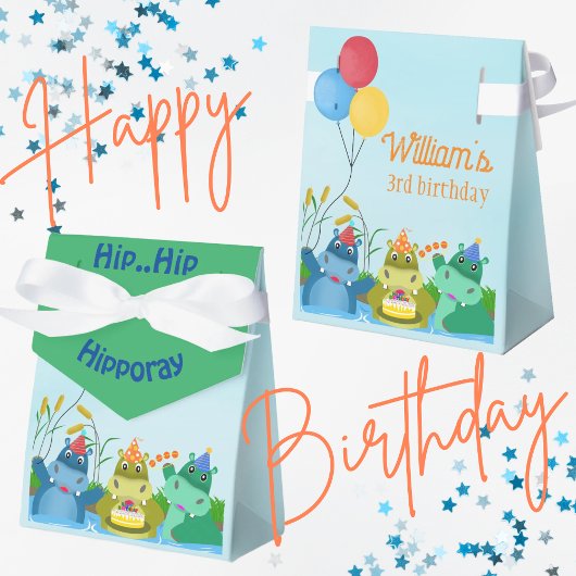 Niedlicher Hippo Safari Fluss Birthday Geschenkschachtel