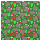 niedlicher Hippo-Weihnachtsweih Stoff (Muster)