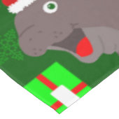 niedlicher Hippo-Weihnachtsweih Tischdecke (Schrägansicht)