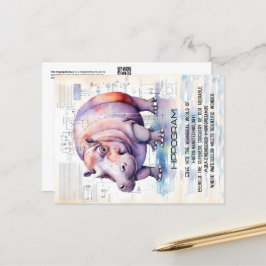 Niedlicher Hippopotamus Postkarte