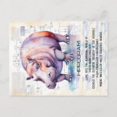 Niedlicher Hippopotamus Postkarte (Vorderseite)