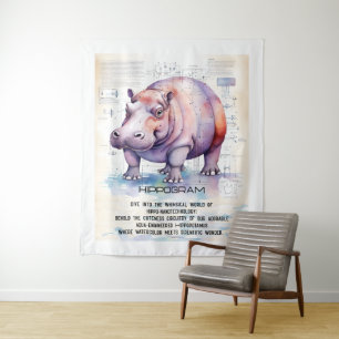 Niedlicher Hippopotamus Wandteppich