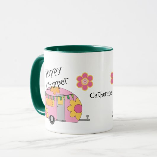 Niedlicher Hippy Camper Personalisiert Tasse (Vorderseite Links)