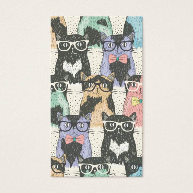 Niedlicher Hipster Cats Muster (Vorderseite)