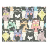 Niedlicher Hipster Cats Muster Fotodruck (Vorne)