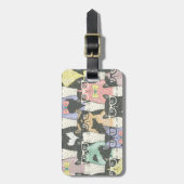 Niedlicher Hipster Cats Muster Gepäckanhänger (Vorderseite vertikal)