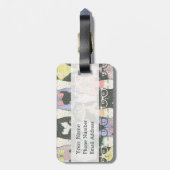 Niedlicher Hipster Cats Muster Gepäckanhänger (Rückseite vertikal)