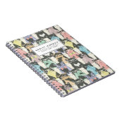 Niedlicher Hipster Cats Muster Notizblock (Rechte Seite)