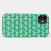 Niedlicher Hipster Elephant Muster Aquamarin grün Case-Mate iPhone Hülle (Rückseite (Horizontal))