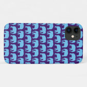 Niedlicher Hipster Elephant Muster Blau Lila Case-Mate iPhone Hülle (Rückseite (Horizontal))