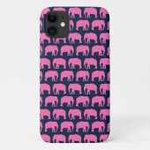 Niedlicher Hipster Elephant Muster Rosa Blau Case-Mate iPhone Hülle (Rückseite)