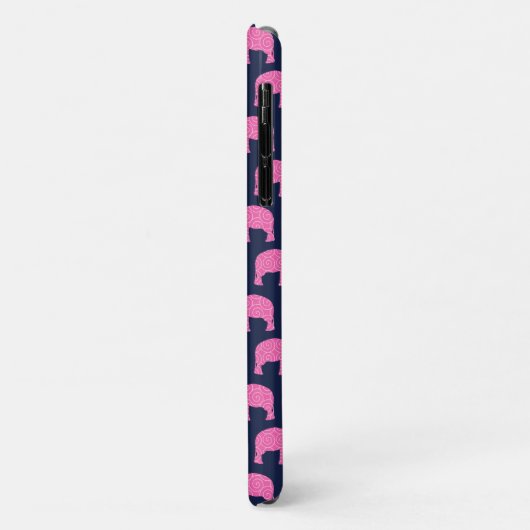 Niedlicher Hipster Elephant Muster Rosa Blau Case-Mate iPhone Hülle (Hinten/Links)