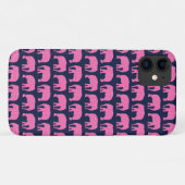 Niedlicher Hipster Elephant Muster Rosa Blau Case-Mate iPhone Hülle (Rückseite (Horizontal))