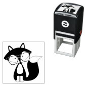 Niedlicher Hipster Fox Permastempel (Beispiel)