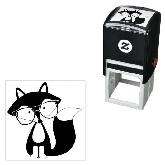 Niedlicher Hipster Fox Permastempel (Beispiel)