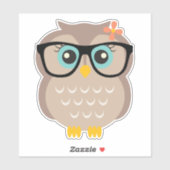 Niedlicher Hipster Girly Owl Aufkleber (Blatt)