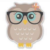 Niedlicher Hipster Girly Owl Aufkleber (Vorderseite)