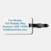 Niedlicher Hipster-GläserFox Gepäckanhänger (Rückseite horizontal)