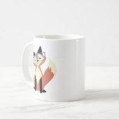 Niedlicher Hipster-GläserFox Kaffeetasse (Vorderseite Links)