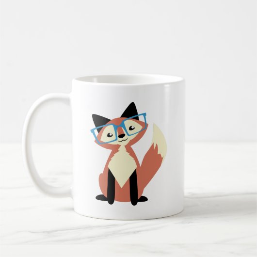 Niedlicher Hipster-GläserFox Kaffeetasse (Links)