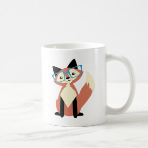 Niedlicher Hipster-GläserFox Kaffeetasse