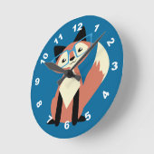 Niedlicher Hipster Glasses Fox Runde Wanduhr (Winkel)