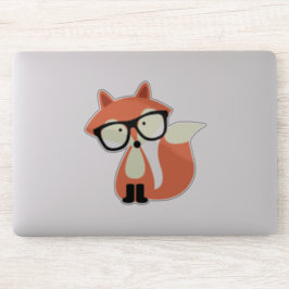 Niedlicher Hipster Red Fox Aufkleber