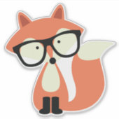 Niedlicher Hipster Red Fox Aufkleber (Vorderseite)