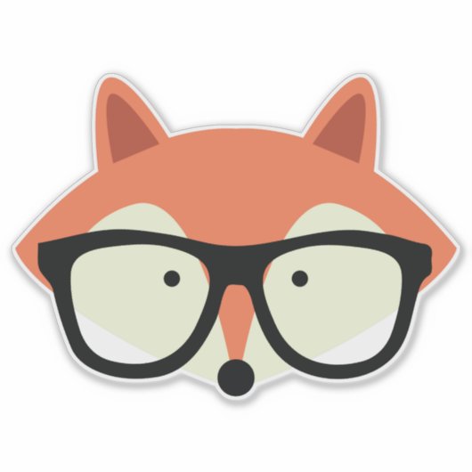 Niedlicher Hipster Red Fox Aufkleber (Vorderseite)