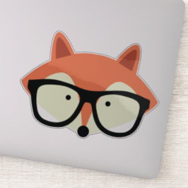 Niedlicher Hipster Red Fox Aufkleber