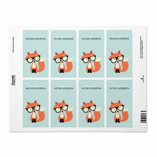 Niedlicher Hipster Red Fox Buchzeichen (Vorne)