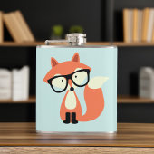 Niedlicher Hipster Red Fox Flachmann