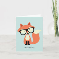 Niedlicher Hipster Red Fox geklappt Dankeschön Hin