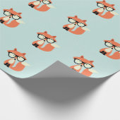 Niedlicher Hipster Red Fox Geschenkpapier (Ecke)